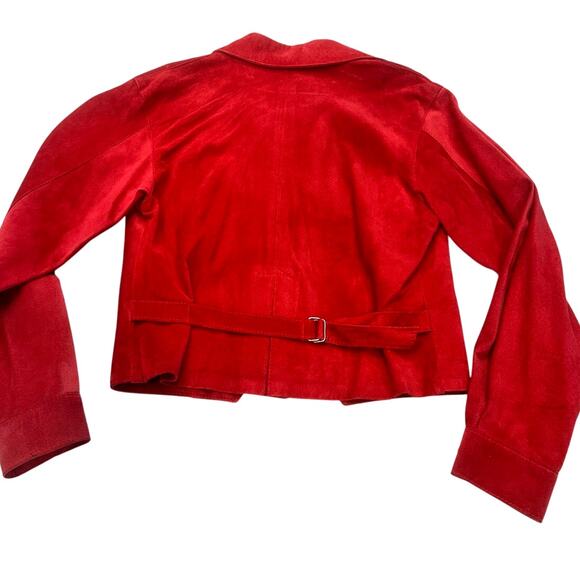 Bushwhacker USA Vintage 2-Piece Red Suede Jacket & Gaucho Short Set-New w/Tags - Picture 7 of 16